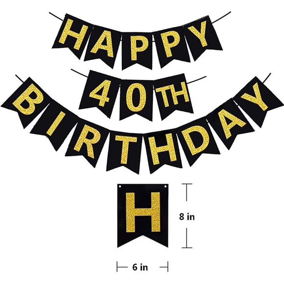 Happy 40th Birthday Banner Party Decoration Kit - Picture 2 of 6